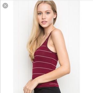 Red stripe James tank brandy Melville